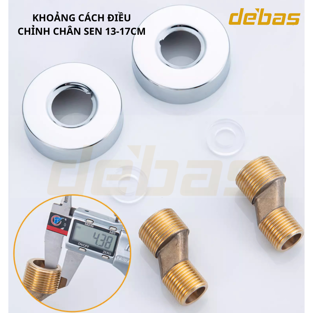 Bộ vòi sen tắm nóng lạnh cao cấp đồng mạ crom bảo hành 36 tháng chính hãng Debas V5318