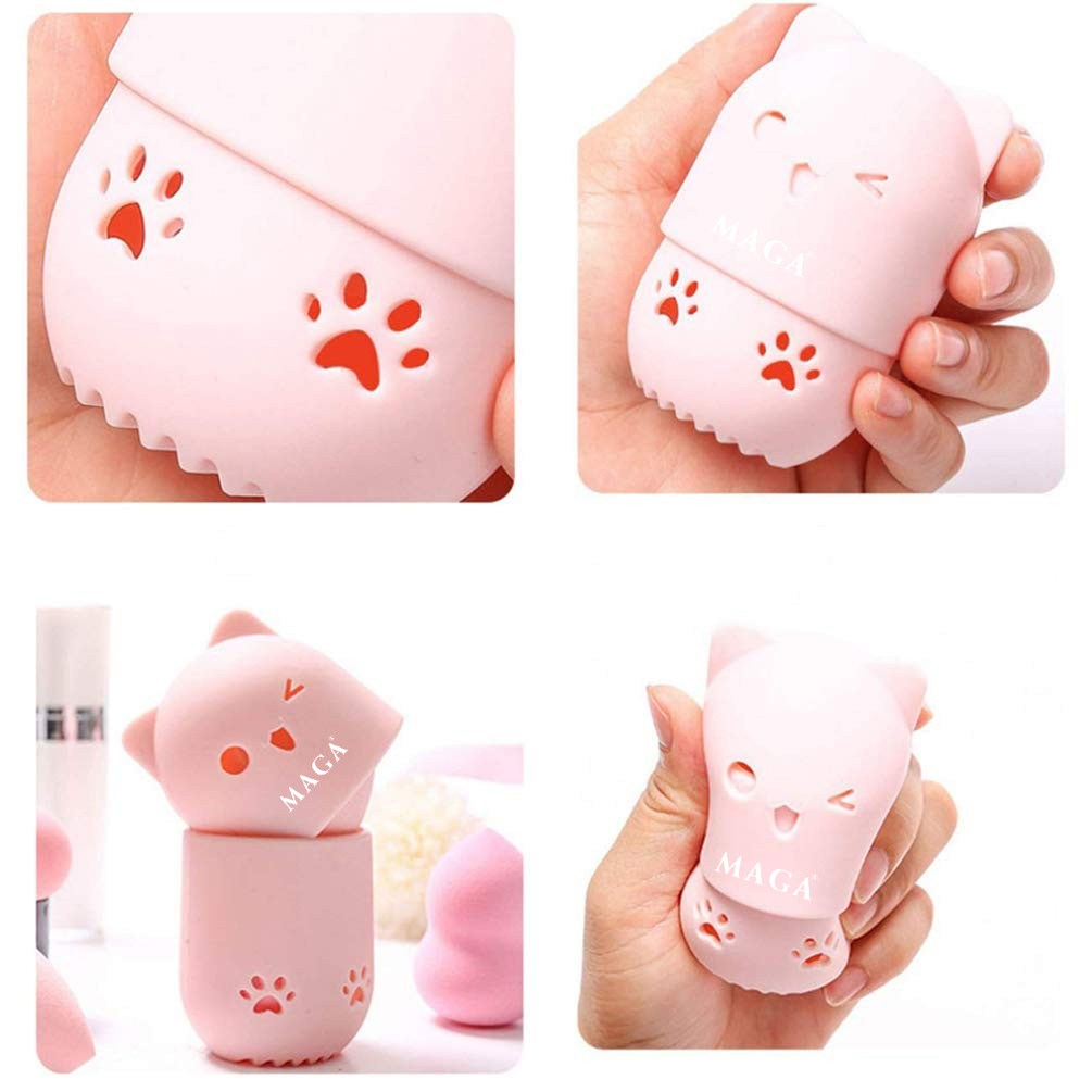 Hộp Bảo Vệ Mút Trang Điểm MAGA Silicone Makeup Sponge Travel Protective Plastic Beauty Blender Holder