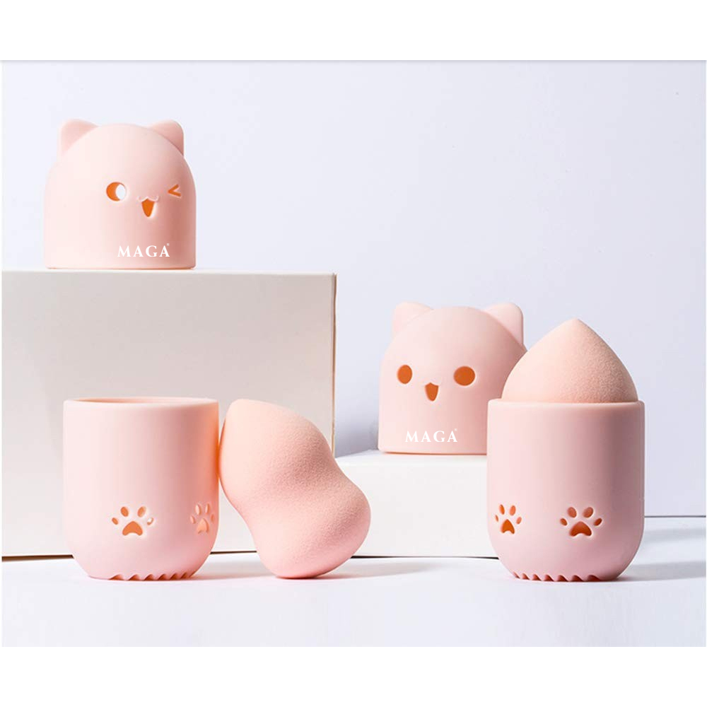 Hộp Bảo Vệ Mút Trang Điểm MAGA Silicone Makeup Sponge Travel Protective Plastic Beauty Blender Holder