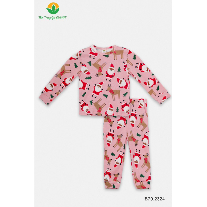 Bộ mặc nhà cho bé gái thu đông Việt Thắng quần áo dài tay chất cotton B70.2324A