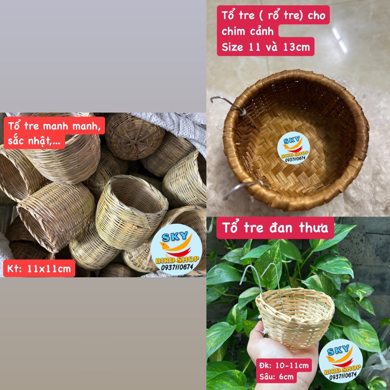 Tổ đẻ ( tổ tre) cho yến hót, siskin, manh manh, sắc nhật,.. nhiều mẫu( tặng kèm lót ổ)
