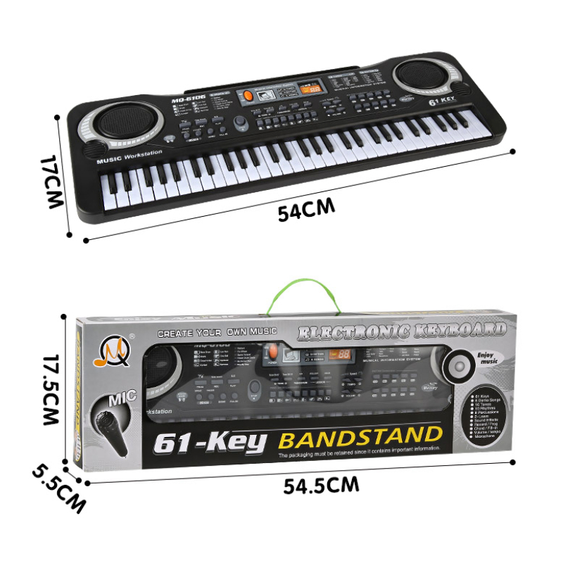 Đàn điện tử cho bé đàn piano 61 phím có mic đa dạng bài hát nút nhạc và phím giai điệu cho bé tập làm nhạc sĩ