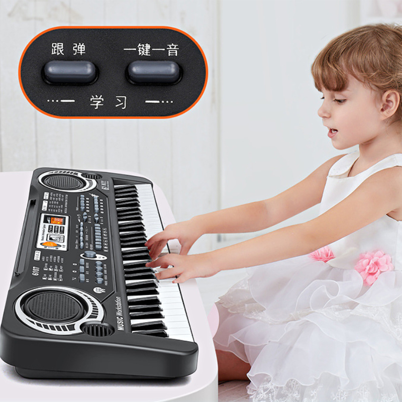 Đàn điện tử cho bé đàn piano 61 phím có mic đa dạng bài hát nút nhạc và phím giai điệu cho bé tập làm nhạc sĩ