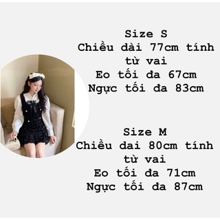 Set áo sơ mi + yếm dạ lông vũ tiểu thư *JESSICA SET* (tặng kèm nơ cài áo)
