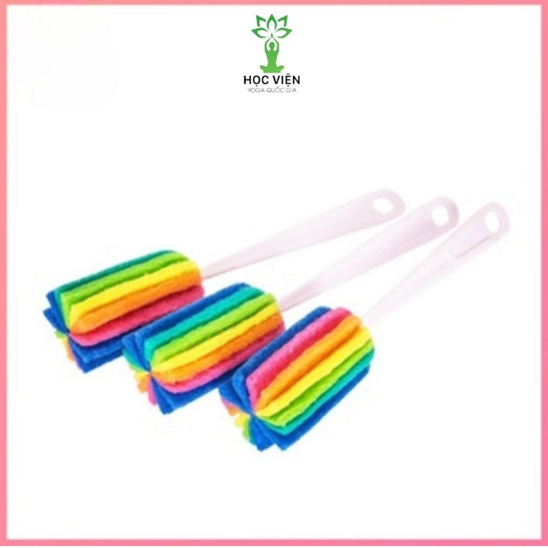 Cây cọ rửa cốc ly bình sữa đầu mút cho bé chất liệu bọt biển 7 màu thiết kế đa góc sạch từng cạnh của sản phẩm