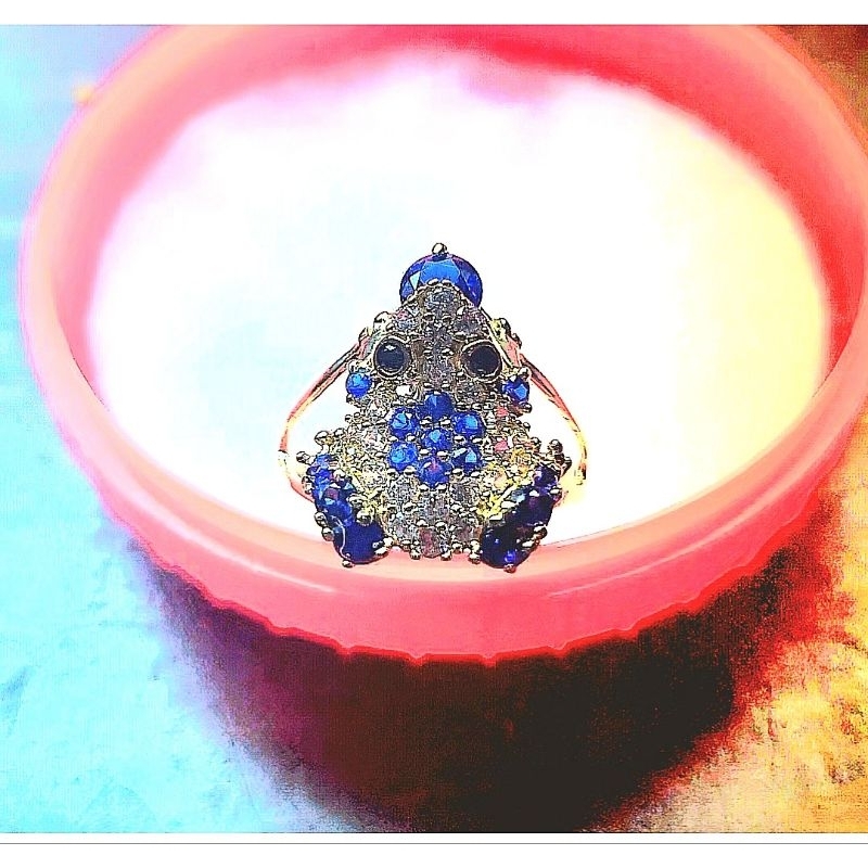 Nhẫn dáng con cóc đáng yêu , sẽ mang đến may mắn cho bạn. nhẫn nữ đẹp.