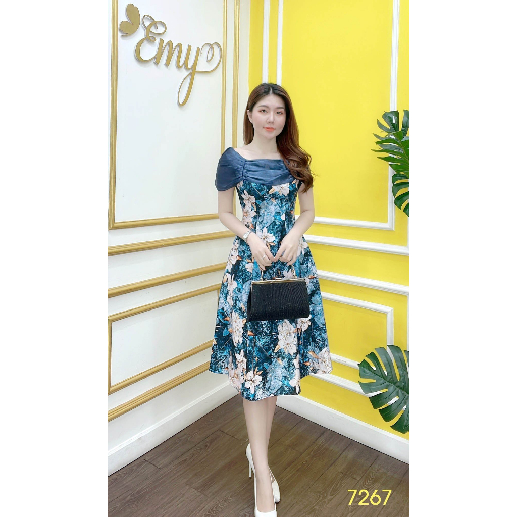 Đầm EMY EM7267  Xoè Vai Choàng