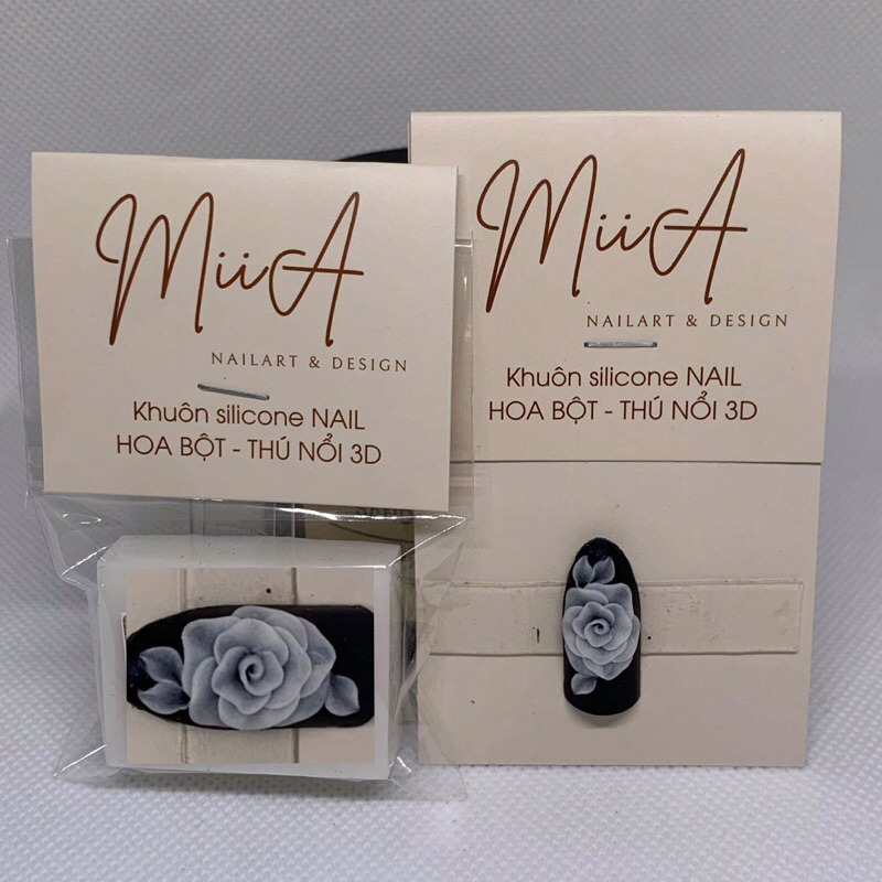 KH08-09-10.Khuôn hoa bột 3D nail.Hoa hồng
