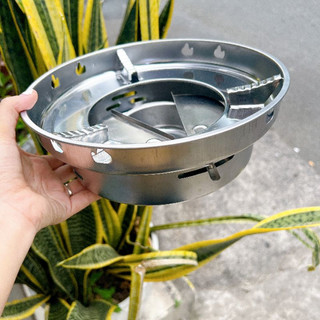 Bếp cồn Inox tròn Cao Cấp CÓ KIỀNG CHẮN GIÓ