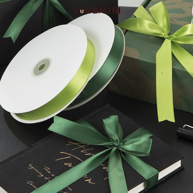 Ruy băng lụa satin bản 2cm dài 91m RB05 nơ màu trơn bóng trang trí đồ handmade chất liệu đẹp