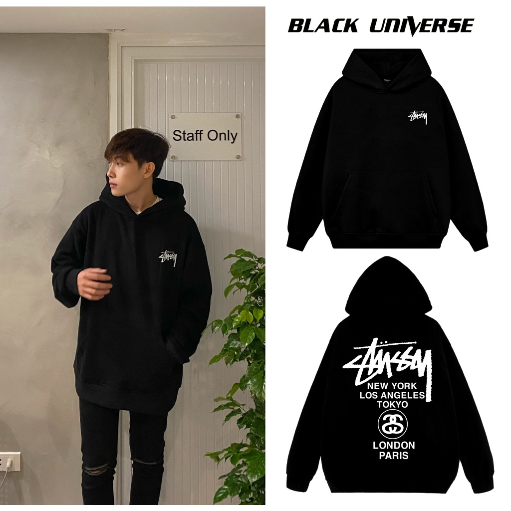 Áo hoodie STUSSY local brand chất nỉ bông dày 350gsm nam nữ mùa thu đông 2023 Lamour HD138 L66 cao cấp