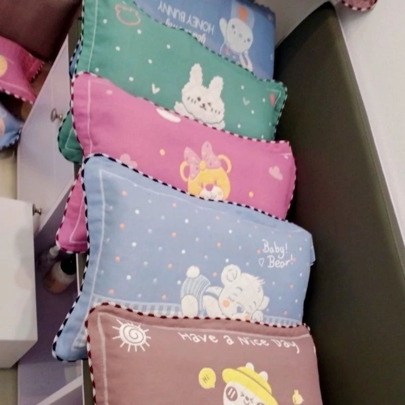 Gối trẻ em cotton tơ tre bông gạo cao cấp hàng xuất nhật size 35*55 cm