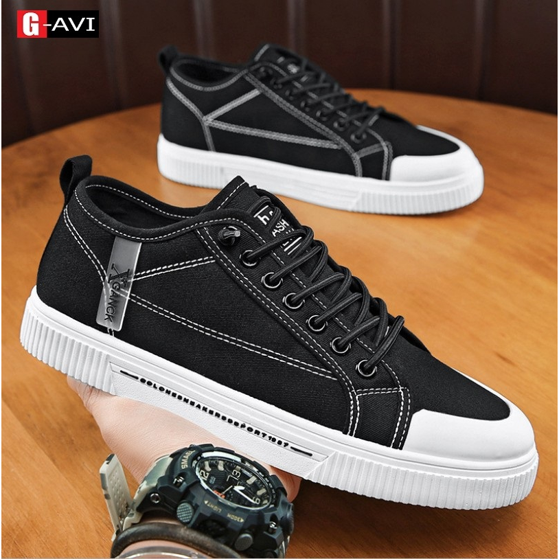 GIÀY 129K - Giày Nam Vải Jean Đi Êm, Nhẹ Thông Hơi Kiểu Dáng Đơn Giản Dễ Phối Đồ AVI - 404