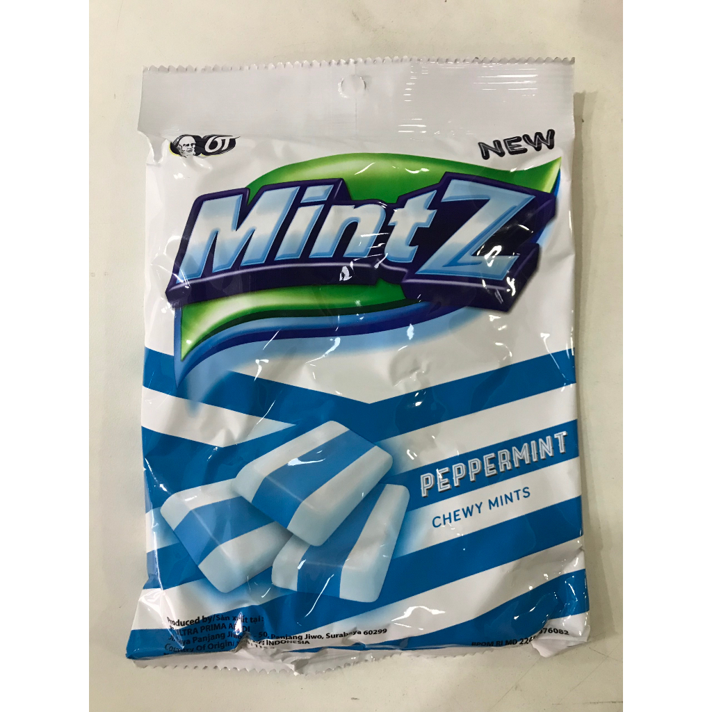 Kẹo MintZ Bạc Hà Peppermint Chewy Mints (gói 115g-xanh dương)