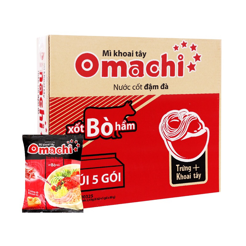 Bịch 5 Gói Mì Omachi Xốt Bò Hầm Sườn Hầm