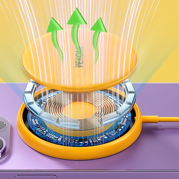 💕CHÍNH HÃNG💕 Sạc không dây WEKOME WP-U166 thiết kế màu vàng bắt mắt bền đẹp