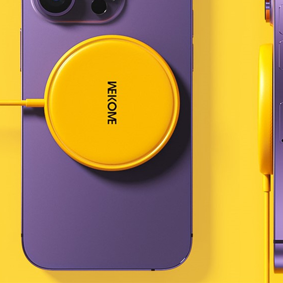 💕CHÍNH HÃNG💕 Sạc không dây WEKOME WP-U166 thiết kế màu vàng bắt mắt bền đẹp