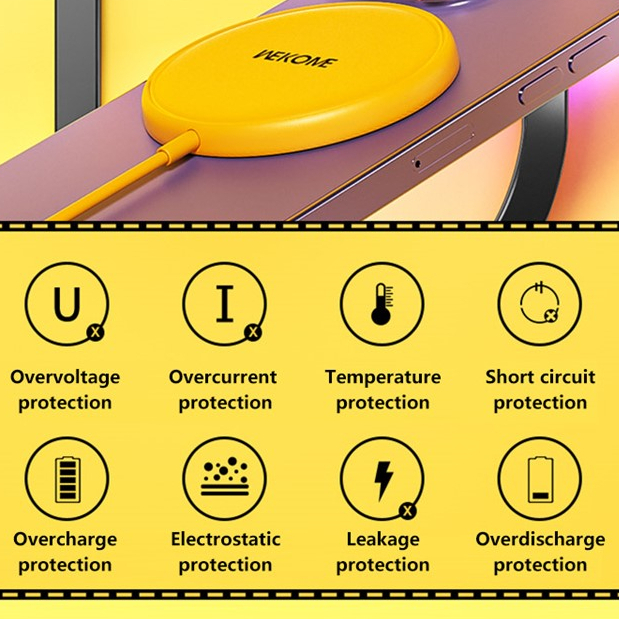 💕CHÍNH HÃNG💕 Sạc không dây WEKOME WP-U166 thiết kế màu vàng bắt mắt bền đẹp