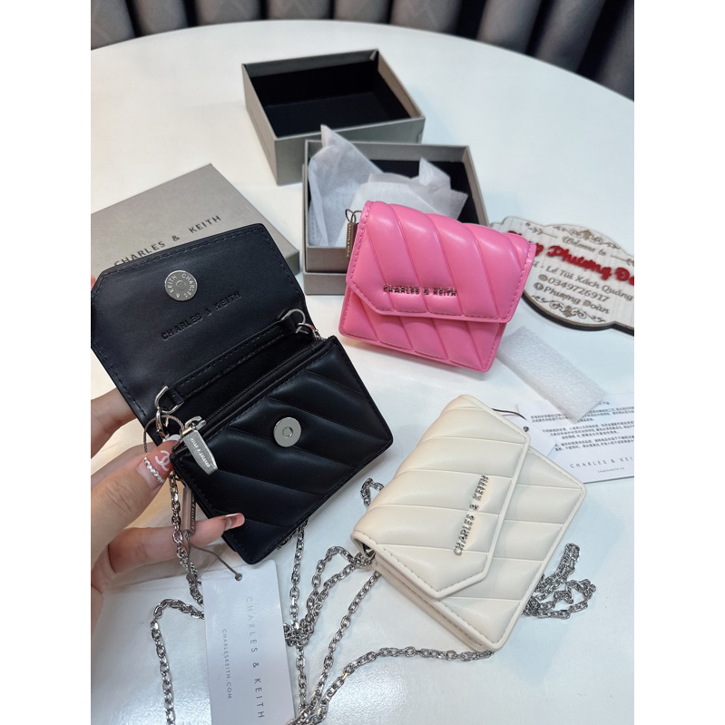 Ví C.K nắp trần chéo mini có kèm dây đeo siêu xinh FULL HỘP