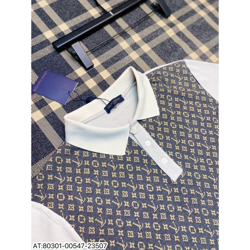 Bộ nam LV họa tiết loang thêu vân nổi phong cách trẻ trung from chuẩn