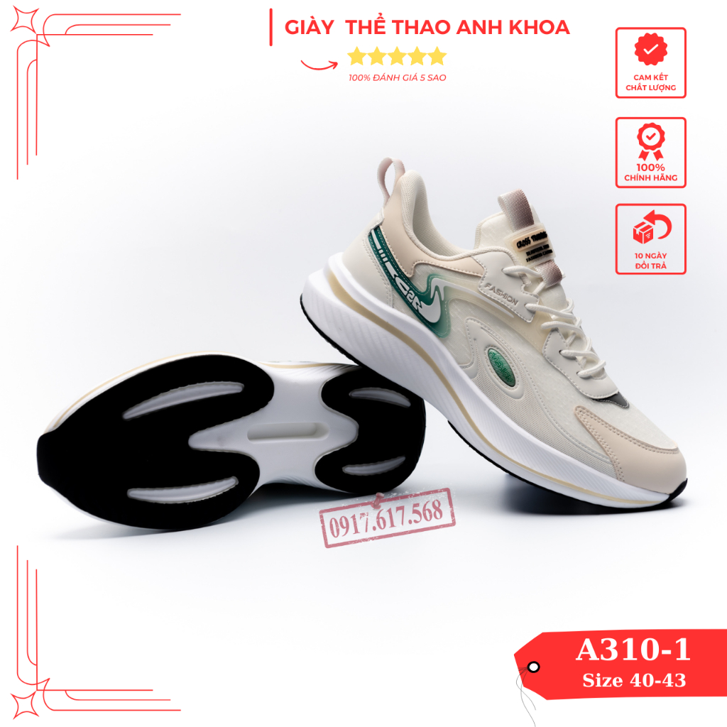 Giày thể thao Nam cao cấp Anh Khoa A310 siêu nhẹ chất liệu thoáng, phù hợp chạy bộ, đi bộ, thể dục, thể thao, dã ngoại