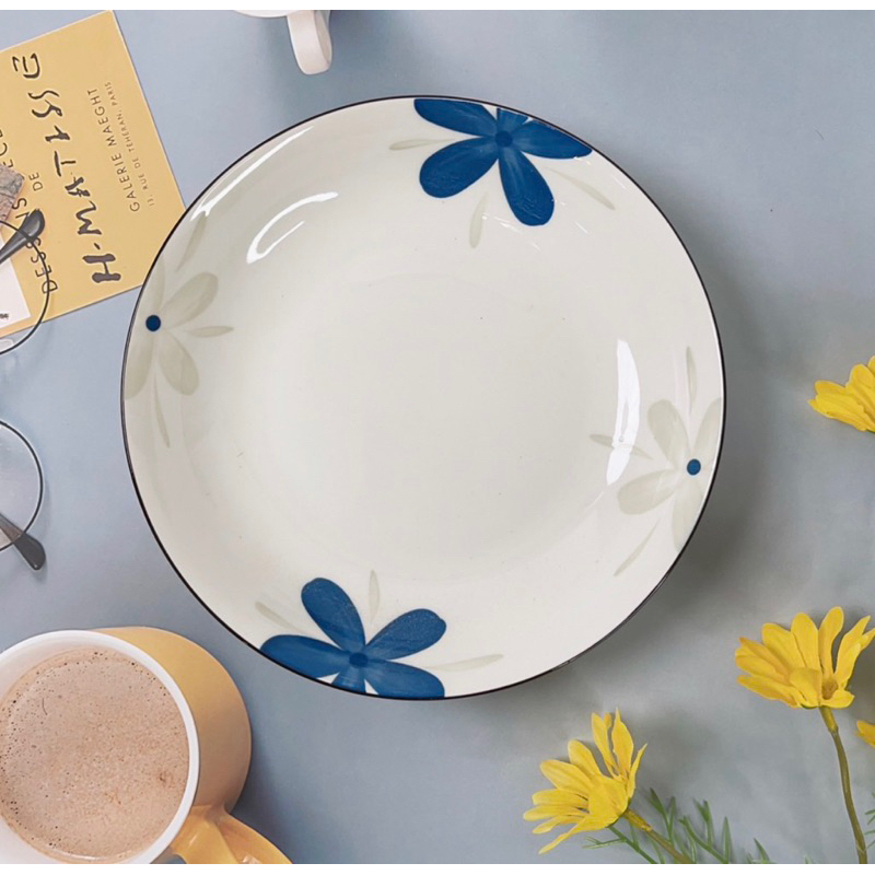 Đĩa Sứ Tráng Men Cao Cấp Hoạ Tiết Sang Trọng, Đáng Yêu Trang Trí Bàn Ăn