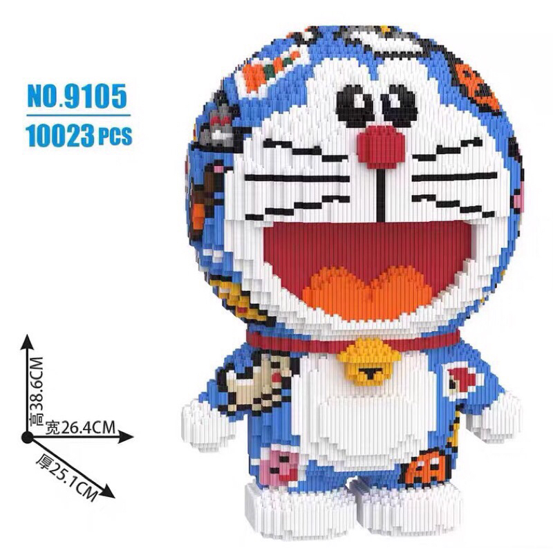 Đồ chơi xếp hình doremon 38cm cho bé đồ chơi trẻ em Doremon lắp ráp Nanoblock