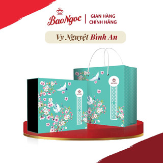Bánh Trung Thu Bảo Ngọc -Hộp cao cấp Vy Nguyệt Bình An-hộp 4 bánh 80g