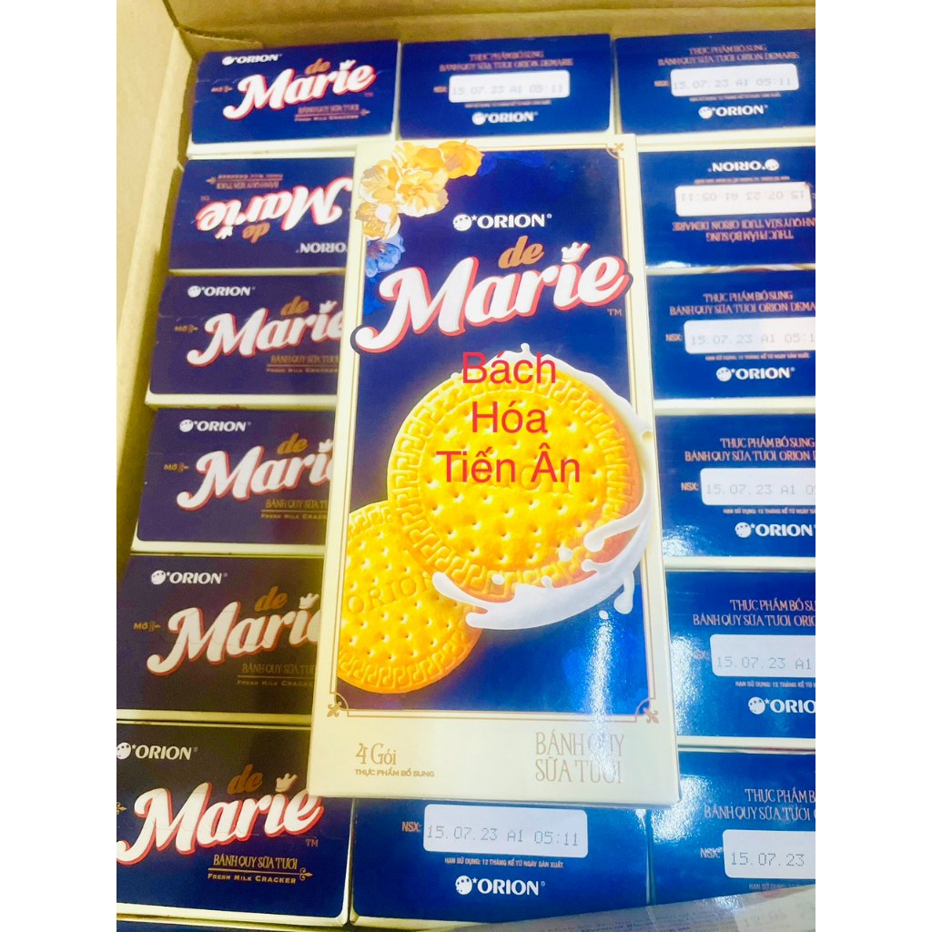 Bánh de Marie ORION x2 lượng sữa tươi hộp 128g công thức Hoàng gia bổ sung Canxi