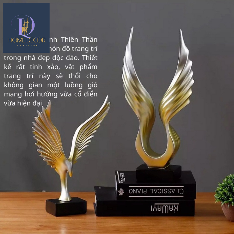Tượng đôi cánh thiên thần Decor, Tượng Trang trí nghệ thuật, Tượng trang trí phòng khách
