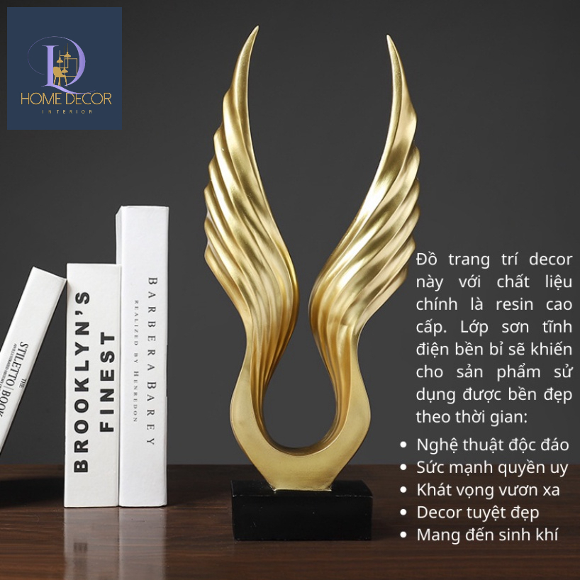 Tượng đôi cánh thiên thần Decor, Tượng Trang trí nghệ thuật, Tượng trang trí phòng khách