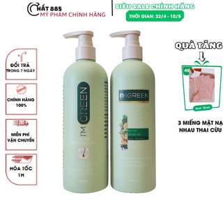 Bộ dâu gội,xả I'M GREEN cải tiện tóc gẫy dụng,xơ rối giúp tóc mềm mượt chắc khỏe,kích thích mọc tóc