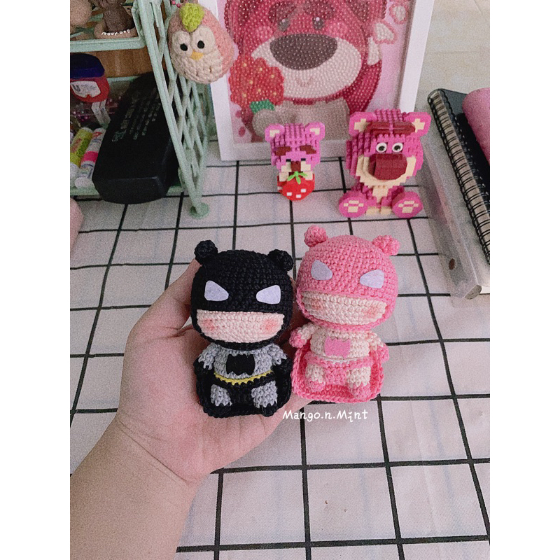 Móc khoá len handmade Batman (Cặp đôi siêu nhân)