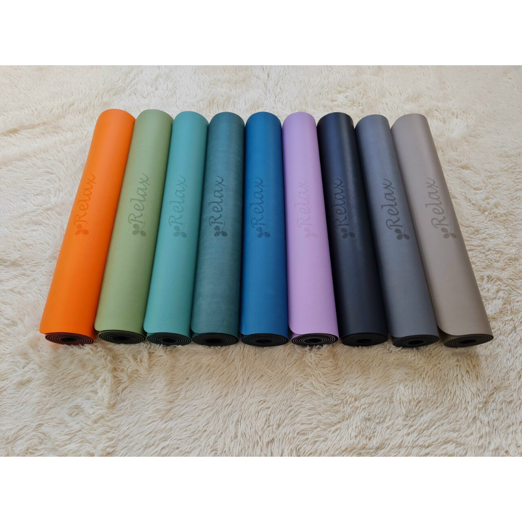 Thảm yoga cao su định tuyến Relax bề mặt thảm pu xơ dừa thấm hút mồ hôi chống trơn trượt rộng 68cm tặng túi và chai xịt