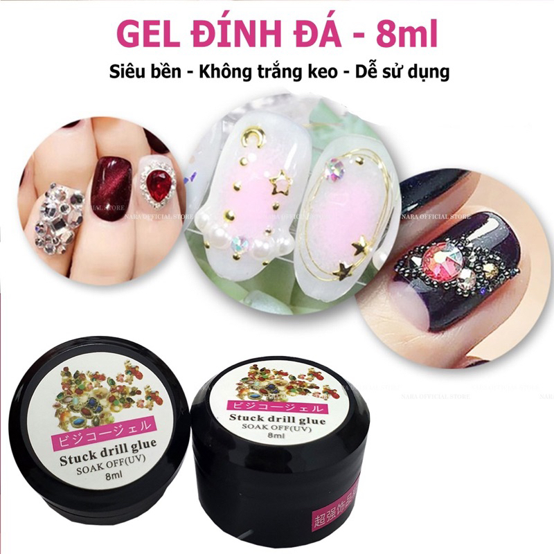 Gel đính đá dạng hũ siêu chắc - gel đính đá làm móng chuyên dụng ngành nail