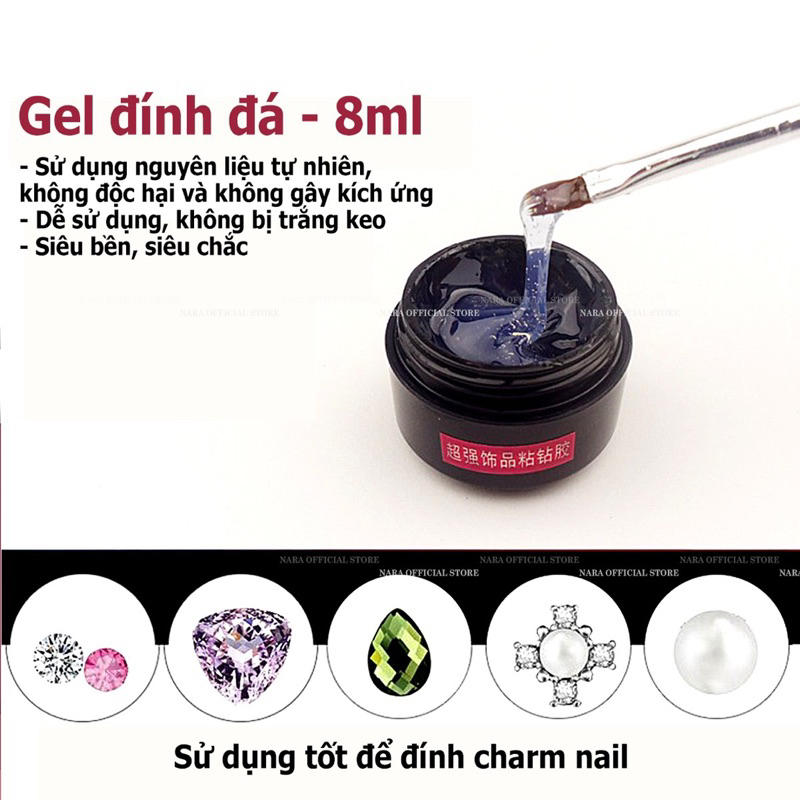 Gel đính đá dạng hũ siêu chắc - gel đính đá làm móng chuyên dụng ngành nail