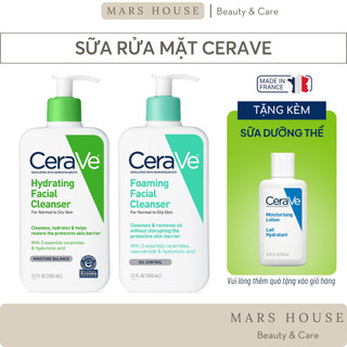 Sữa Rửa Mặt CeraVe Foaming Cleanser Cho Da Dầu Mụn, CeraVe Hydrating Cleanser Cho Da Khô - Hàng Pháp