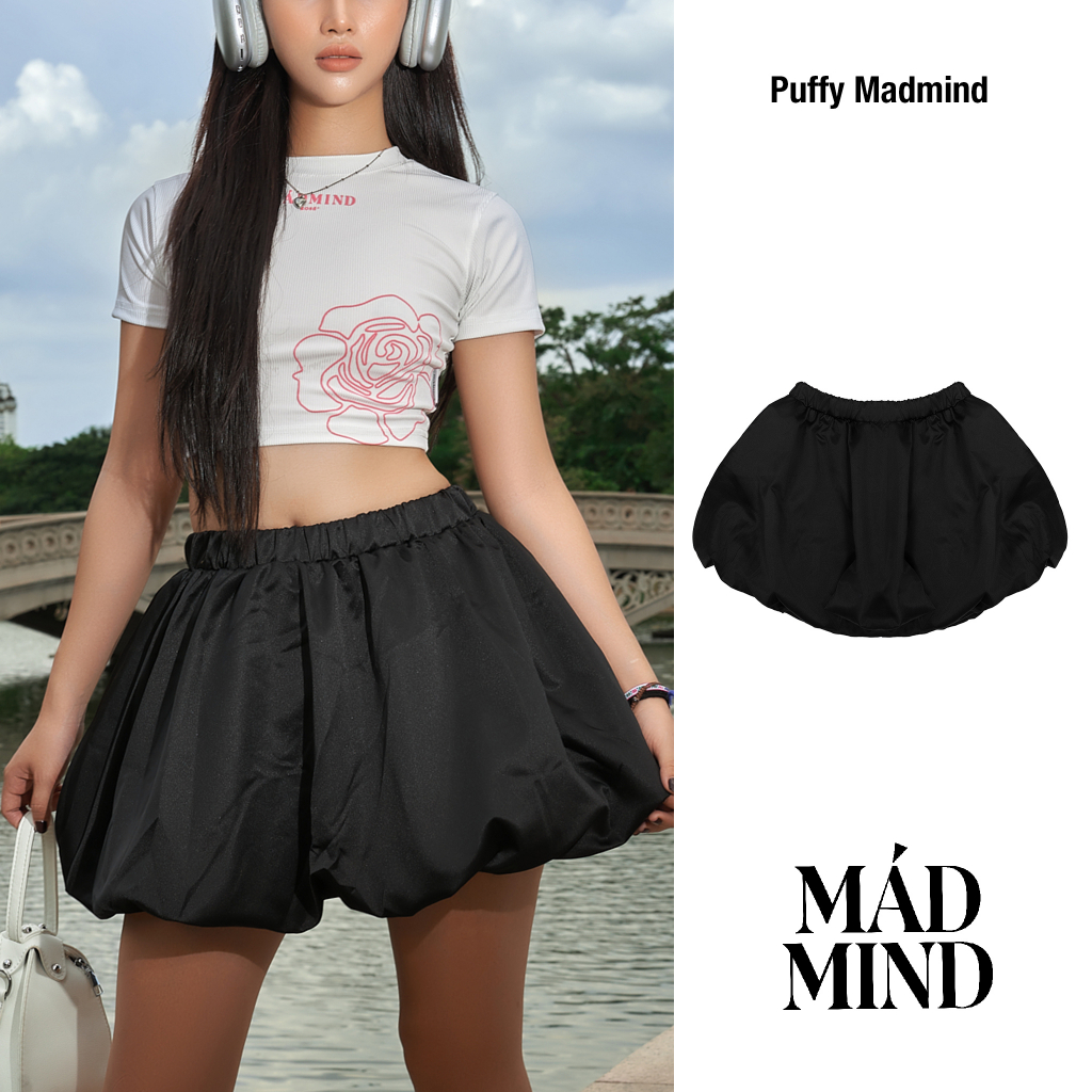 Váy Bí 2 Lớp Siêu Bồng Bềnh Puffy Skirt Madmind Vải Tafta Phi Cao Cấp, Sang Chảnh, Dễ Phối Đồ - Màu Đen