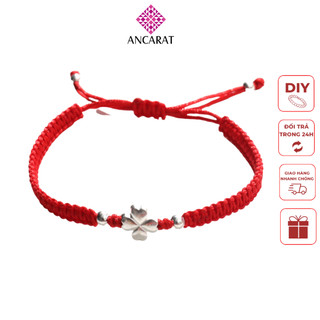 Vòng chỉ đỏ cỏ 4 lá may mắn -ancarat