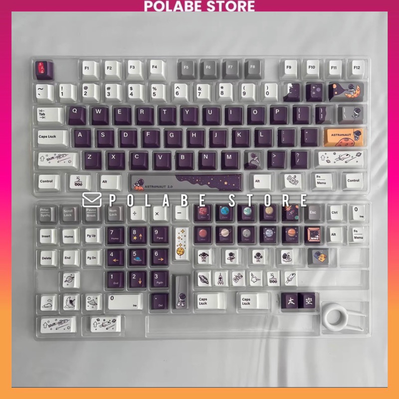 Keycap Astronaut V2 EARTH Profile chất liệu PBT dyesub dùng trên nhiều layout bàn phím cơ - Polabe Store