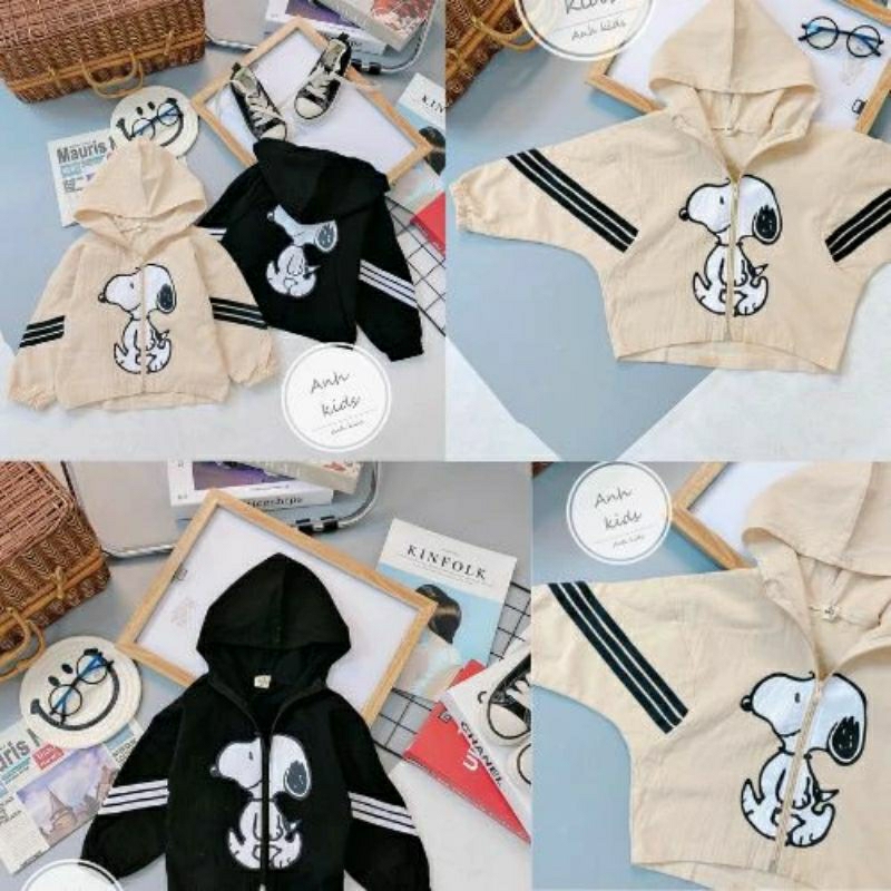 Hot trend | Áo khoác đũi unisex in Cún Snoopy siêu ngộ nghĩnh cho bé 8-18kg