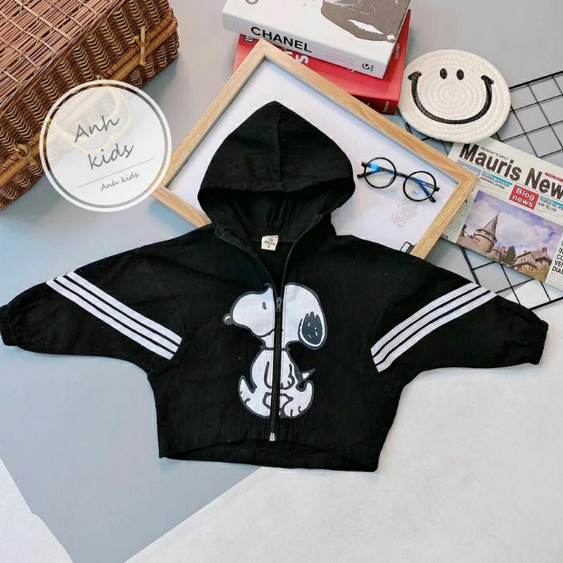 Hot trend | Áo khoác đũi unisex in Cún Snoopy siêu ngộ nghĩnh cho bé 8-18kg