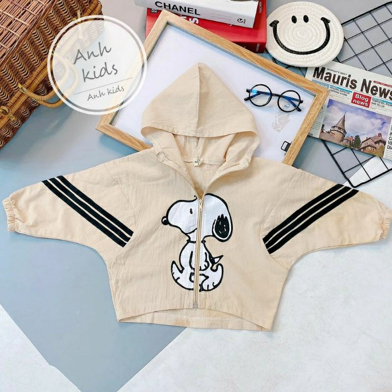 Hot trend | Áo khoác đũi unisex in Cún Snoopy siêu ngộ nghĩnh cho bé 8-18kg