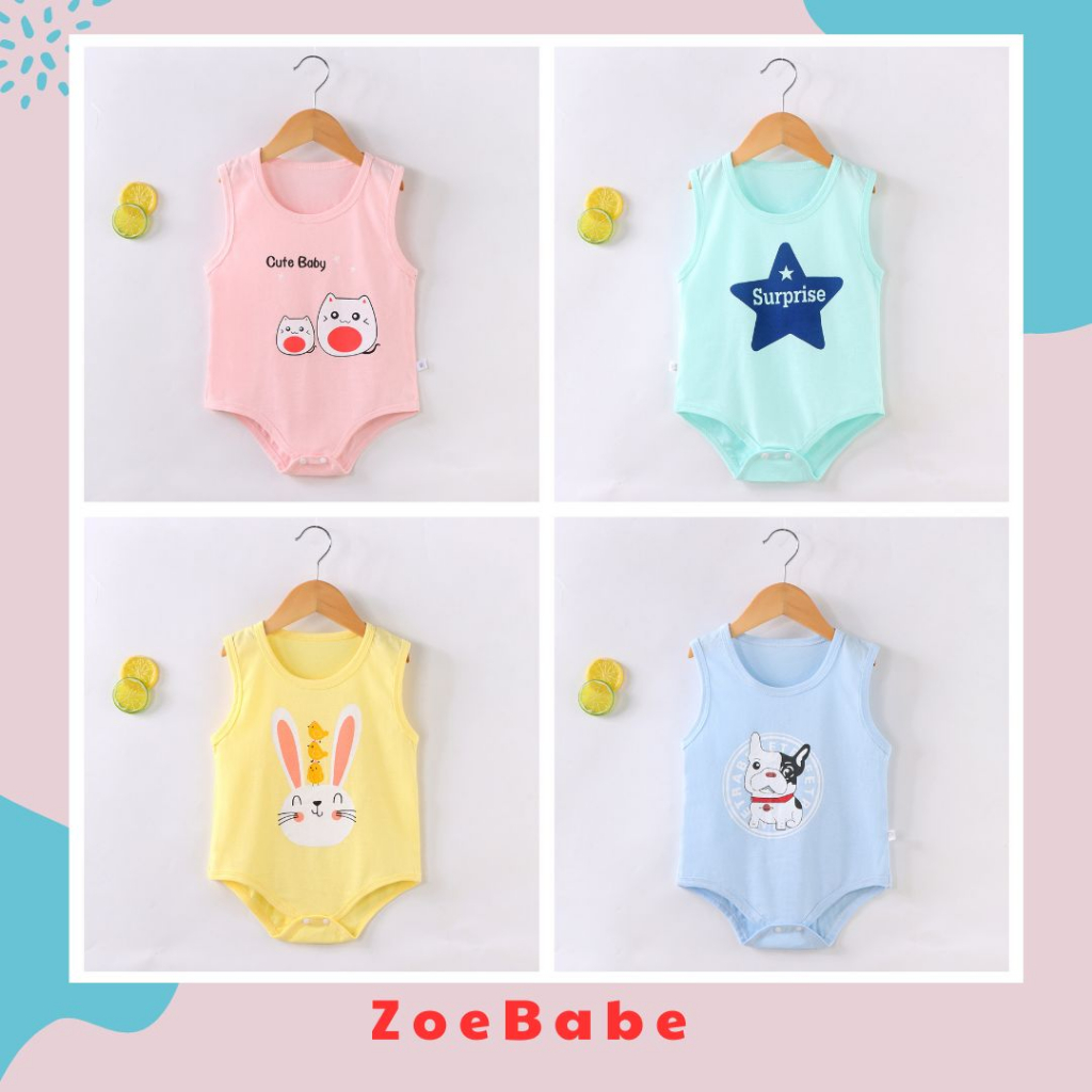 Body Chip, Bodysuit Ba Lỗ Thoàng Mát Mùa Hè, Mẫu Mới 2023 Cho Bé Trai Bé Gái Từ 3-12kg, Hàng Nhập Quảng Châu