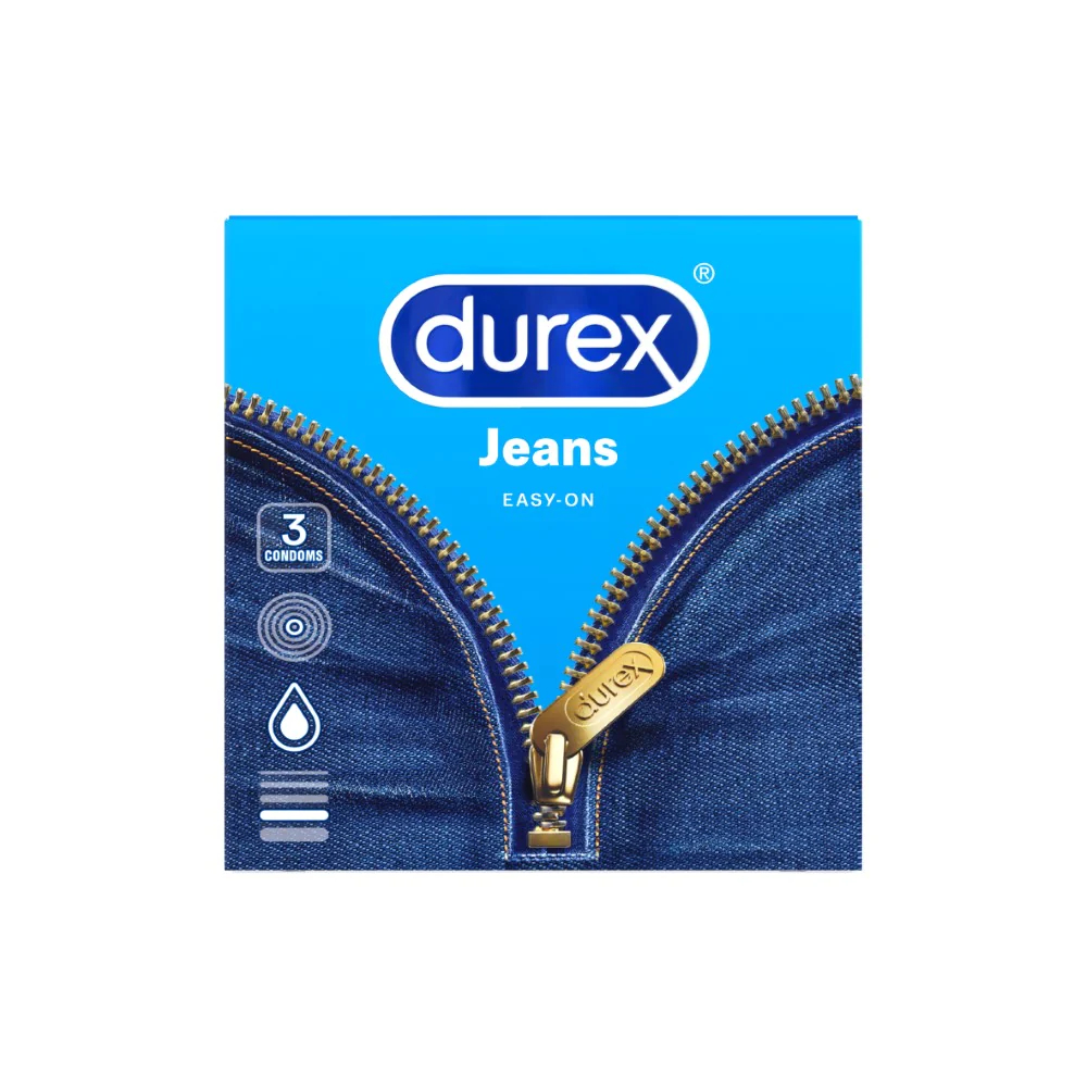 Bao Cao Su Durex Jeans Cơ Bản, Bôi Trơn, Size 52.5mm Hộp 3 Cái