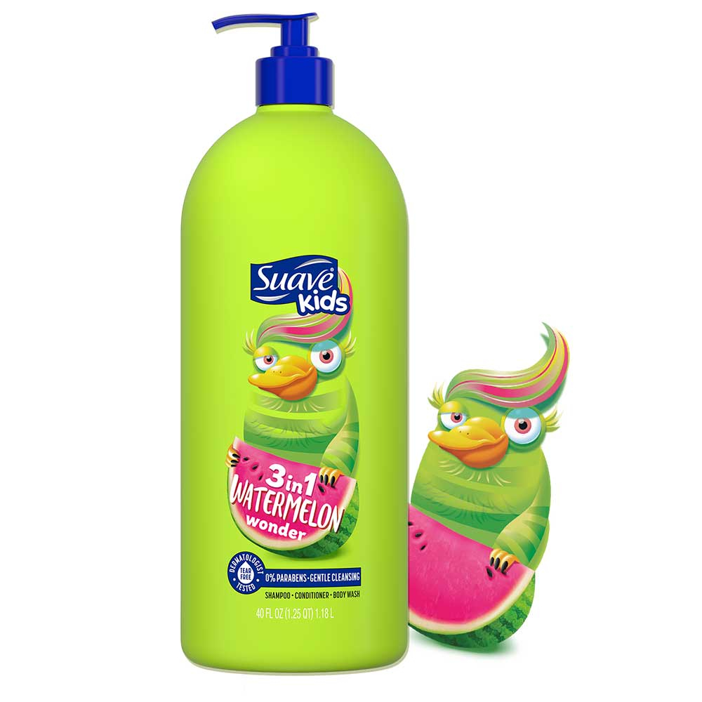 Dầu tắm + gội + xả Suave Kids 3in1, 1.18L