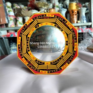 Gương bát quái lồi phong thuỷ bằng gỗ