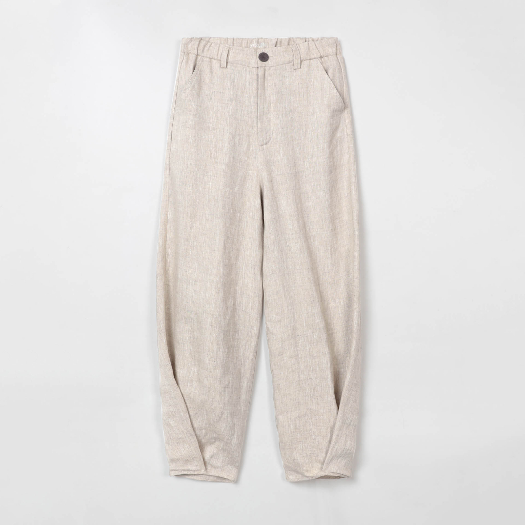 TimTay Quần Dài Lưng Thun Xếp Ly 100% Linen - Quần Muối Tiêu