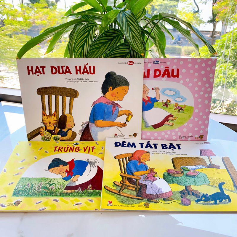 Sách Ehon - Combo bà Baba - Phát triển tư duy cho bé 3 6 tuổi - Trứng vịt, Hái dâu, Đêm tất bật, Hạt dưa hấu | BigBuy360 - bigbuy360.vn