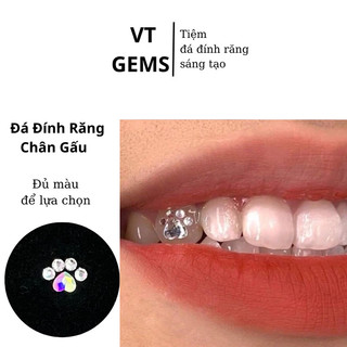 Đá đính răng hình chân gấu cute